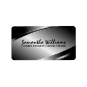 Zilveren Grijs Metallic Design Etiket (Voorkant)