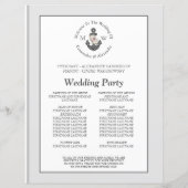 Zilveren Grijs Nautische Bloemen Anker Trouwprogra (Achterkant)