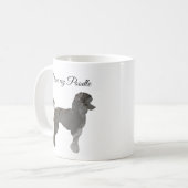 Zilveren Grijs Poodle Liefde Koffiemok Customize (Voorkant links)
