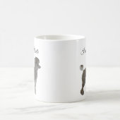Zilveren Grijs Poodle Liefde Koffiemok Customize (Center)