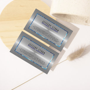 Zilveren Grijs Roestvrij Staal Kijk Blauw Accenten Visitekaartje