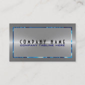 Zilveren Grijs Roestvrij Staal Kijk Blauw Accenten Visitekaartje (Voorkant)