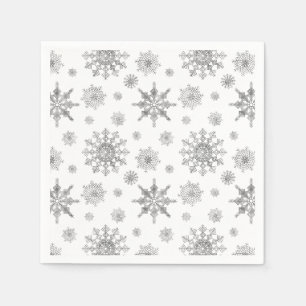 Zilveren Grijs Sneeuwvlokken Patroon Servet