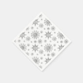 Zilveren Grijs Sneeuwvlokken Patroon Servet (Hoek)