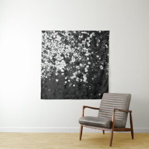 Zilveren Grijs Zwart Glitter Glam #1 Wandkleed