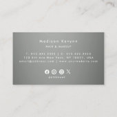 Zilveren Grijze Achtergrond Dripping Glitter Textu Visitekaartje (Achterkant)