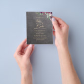 Zilveren grijze bes bloemige bruiloft winter herfs flyer (Hand)