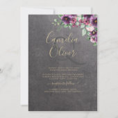 Zilveren grijze bes bloemige bruiloft winter herfs kaart (Voorkant)