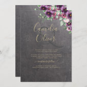 Zilveren grijze bes bloemige bruiloft winter herfs kaart (Voorkant / Achterkant)