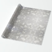 Zilveren Grijze Bokeh Elegante Gefeliciteerd Custo Cadeaupapier (Uitgerold)