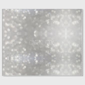 Zilveren Grijze Bokeh Elegante Gefeliciteerd Custo Cadeaupapier (Vlak)