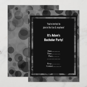 Zilveren Grijze Bokeh Mannelijke Bachelor Party Kaart