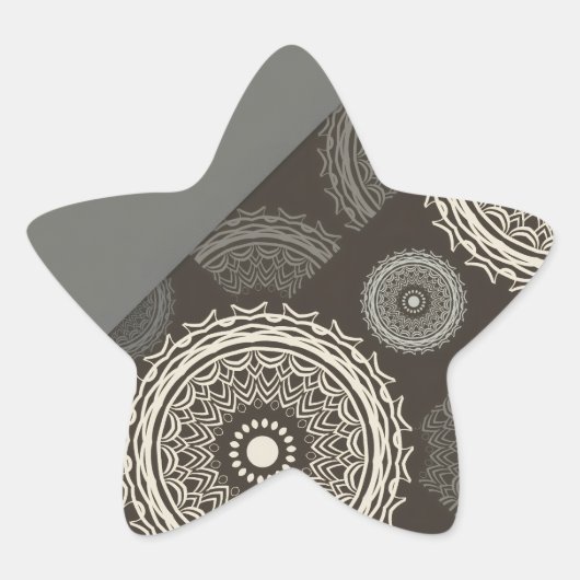 Zilveren grijze cirkels abstract ster sticker (Voorkant)