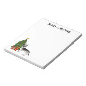 Zilveren grijze Duitse herder feestelijke kerstboo Notitieblok (Linkerzijde)
