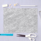 Zilveren Grijze Faux Glitter Luipaard Print Tissuepapier (Craft)