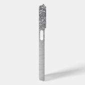 Zilveren Grijze Faux Glitter & Metallic Textuur Case-Mate iPhone Case (Achterkant / Rechts)