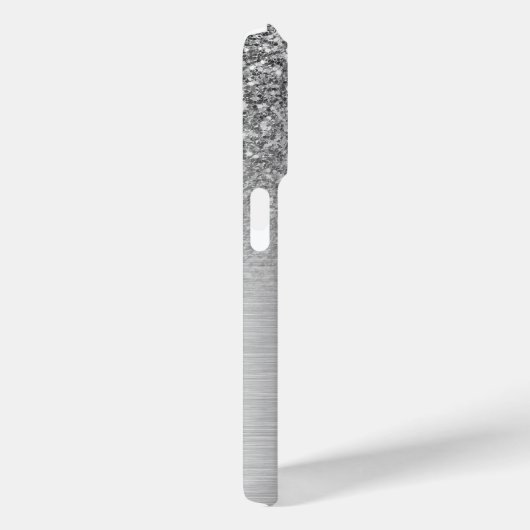 Zilveren Grijze Faux Glitter & Metallic Textuur Case-Mate iPhone Case (Achterkant / Rechts)