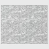 Zilveren Grijze Faux Glitter Zebra Strepen Cadeaupapier (Vlak)