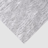 Zilveren Grijze Faux Glitter Zebra Strepen Tissuepapier (Detail)