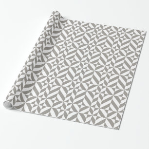 Zilveren grijze geometrische art deco cadeaupapier