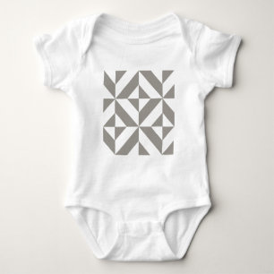 Zilveren grijze geometrische art deco romper