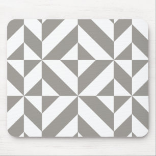 Zilveren grijze geometrische Deco kubuspatroon Muismat