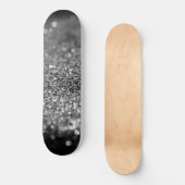 Zilveren grijze glitter bokeh glamour 2 persoonlijk skateboard (Voorkant)
