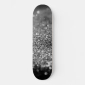 Zilveren grijze glitter bokeh glamour 2 persoonlijk skateboard (Voorkant)