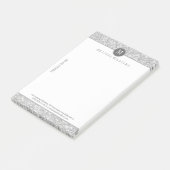 Zilveren Grijze Glitter Textuur & Wit Post-it® Notes (Schuin)
