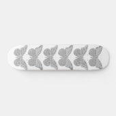 Zilveren Grijze Glitter Vlinders Skateboard (Horizontaal)