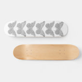 Zilveren Grijze Glitter Vlinders Skateboard (Horizontaal)