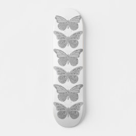 Zilveren Grijze Glitter Vlinders Skateboard