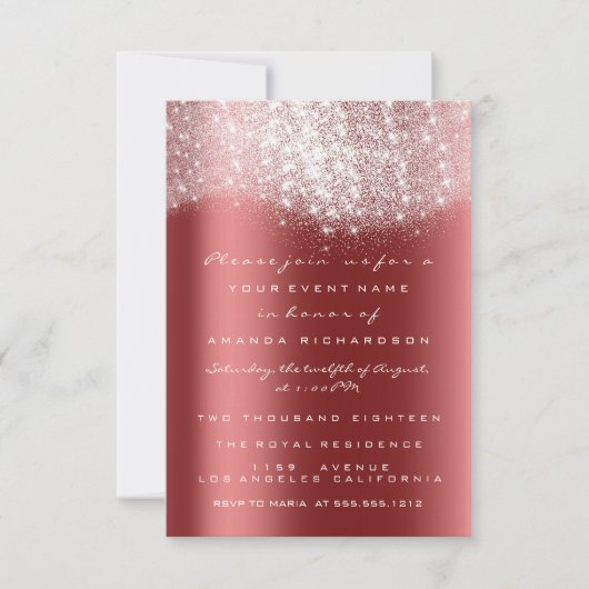 Zilveren grijze glitters bordeauxrode formele uitn kaart (Voorkant)