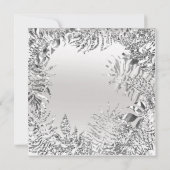 Zilveren grijze glittersMetaal Tropisch blad Wit f Kaart (Achterkant)