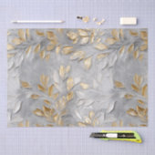 Zilveren Grijze Gouden Bladeren Tissuepapier (Craft)