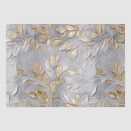Zilveren Grijze Gouden Bladeren Tissuepapier