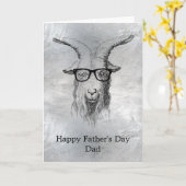 Zilveren Grijze Hipster Geit Kaart (Gele Bloem)