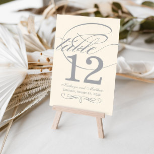 Zilveren grijze kalligrafie script monogram bruilo kaart