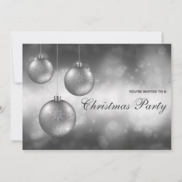 Zilveren grijze kerstballen kerstfeest kaart