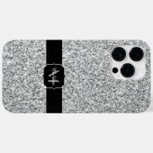 Zilveren grijze licht glinster glans Monogram Case-Mate iPhone Case (Achterkant (horizontaal))
