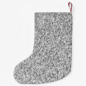 Zilveren grijze licht glinster glans Monogram Kleine Kerstsok (Achterkant)