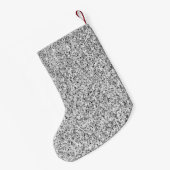 Zilveren grijze licht glinster glans Monogram Kleine Kerstsok (Achterkant (Hangend))