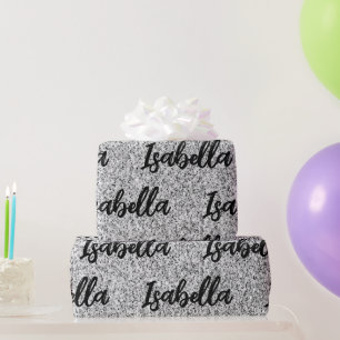 Zilveren grijze licht glinster glinsters Aangepast Cadeaupapier