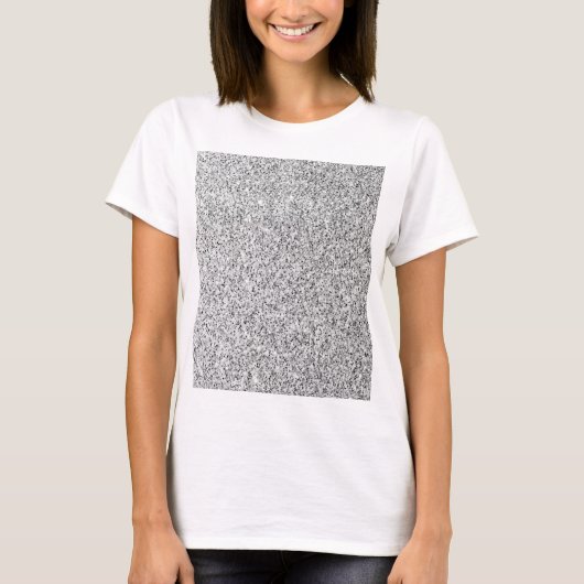 Zilveren grijze licht glinsterende vonken t-shirt (Voorkant)