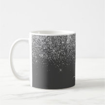 Zilveren grijze meisjesachtige glitters glans mono