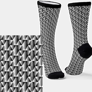 Zilveren grijze metalen glanseffect geometrisch sokken