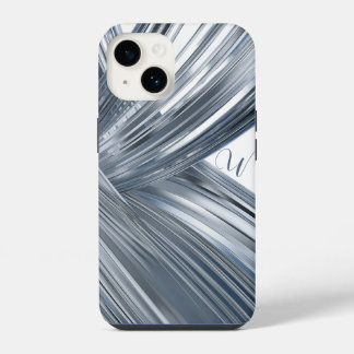 Zilveren grijze metalen telefoonhoes iPhone 14 hoesje