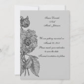 Zilveren grijze pioen bloemige huwelijksaankondigi kaart (Voorkant)