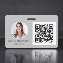 Zilveren grijze QR-code foto visitekaartje