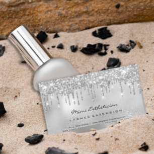 Zilveren grijze riemen Glitter Eyelash Aftercare M Visitekaartje